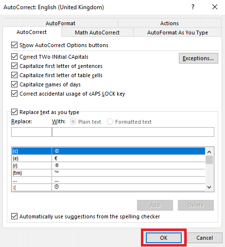 haga clic en Aceptar para activar la capitalización automática. Cómo habilitar o deshabilitar las mayúsculas automáticas en Word