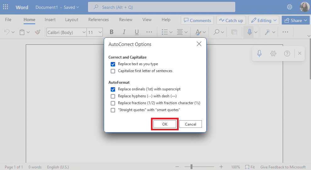 Haga clic en Aceptar. Cómo habilitar o deshabilitar las mayúsculas automáticas en Word