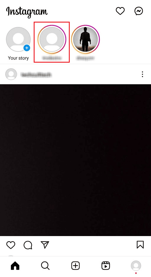 Toque la historia anterior desde la pestaña de noticias en la aplicación IG para ver la siguiente historia deseada con medio deslizamiento