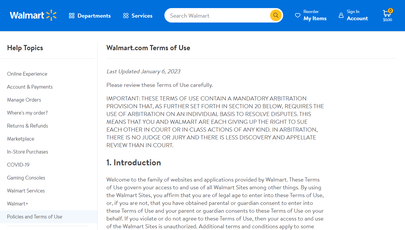 condiciones de uso |  ¿Por qué mi cuenta de Walmart está cerrada?