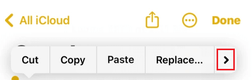 toque el icono de la flecha derecha