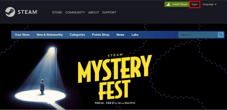 Haga clic en la opción de inicio de sesión en la parte superior derecha de la pantalla.