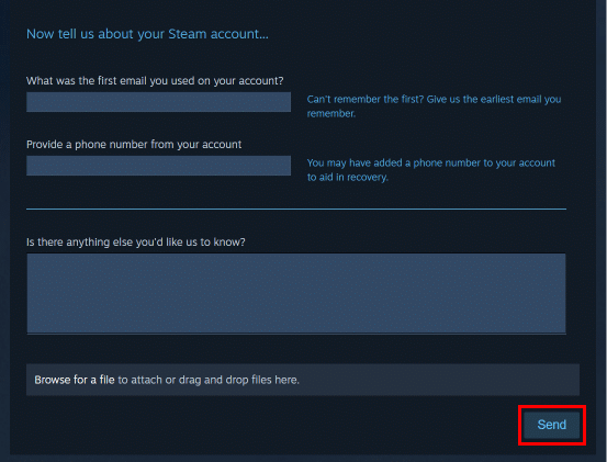 Haga clic en el botón Enviar para enviar su solicitud de eliminación.  |  ¿Se puede eliminar de forma permanente una cuenta de Steam?