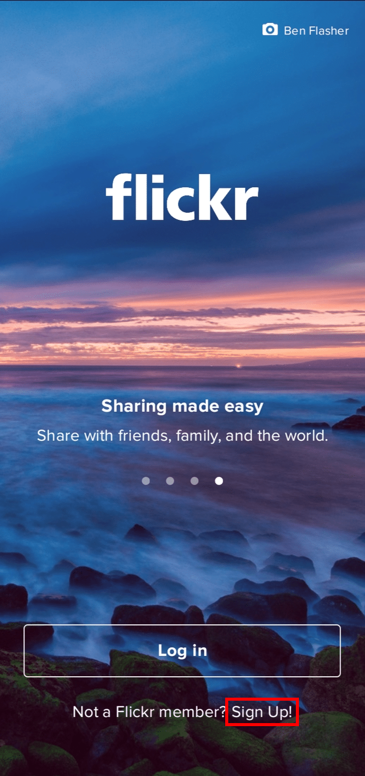 Toque en ¡Registrarse!  Opción en la parte inferior de la pantalla.