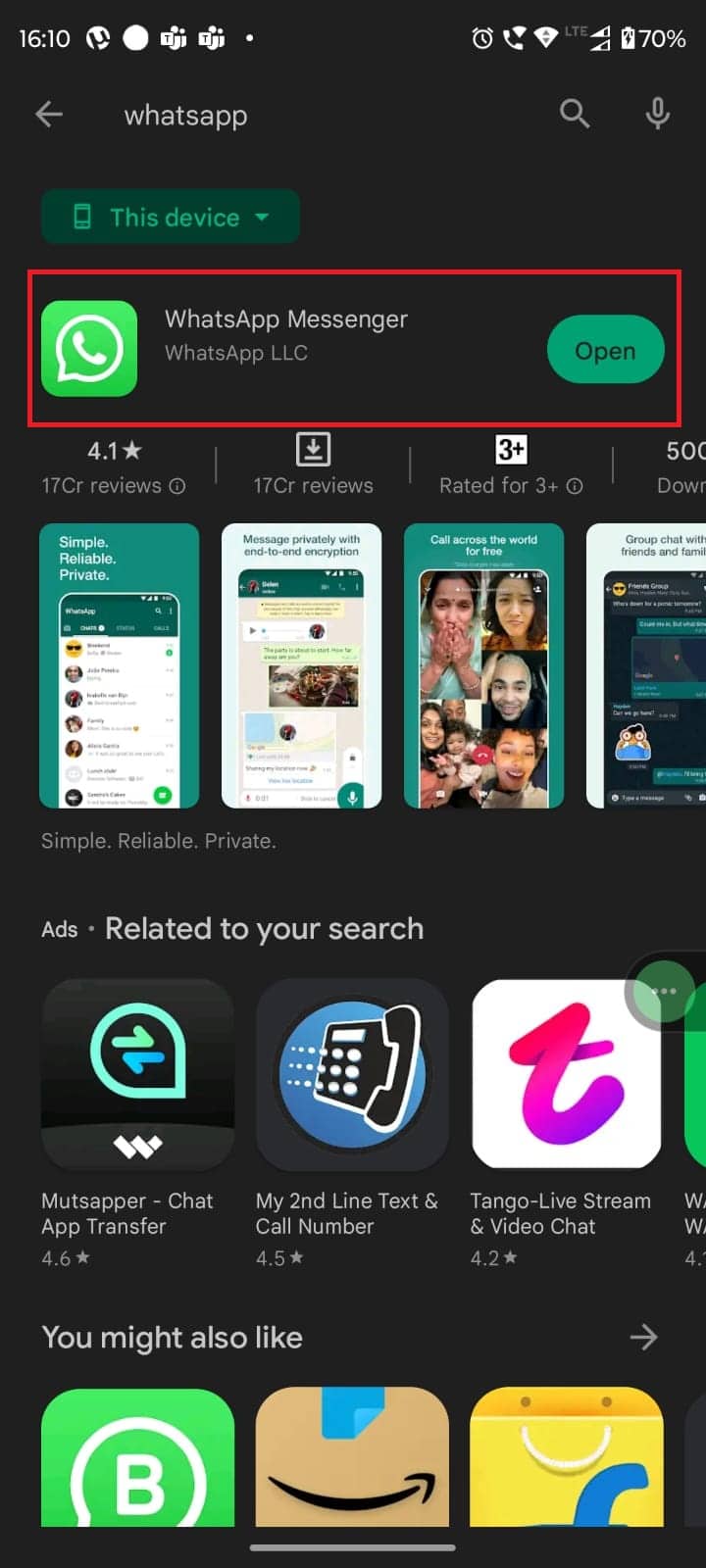 Toque WhatsApp Messenger