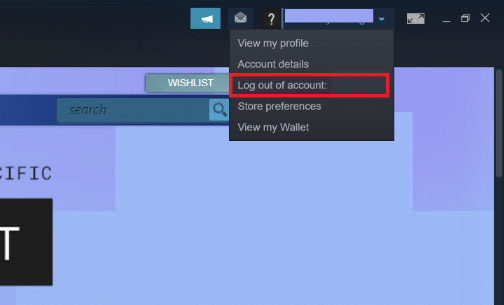 haga clic en Salir de la cuenta.  8 formas de arreglar los botones de Steam Store que no funcionan