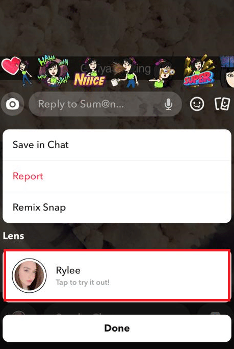 Toca el nombre de la lente |  ¿Cómo desbloqueo más lentes en Snapchat?