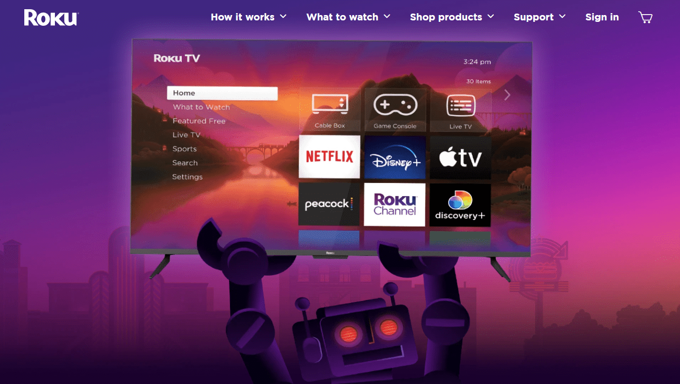 Sitio web de Roku