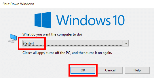 reiniciar windows 10