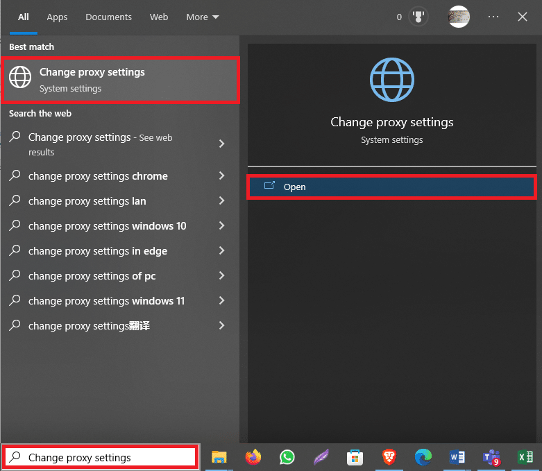 abra Cambiar la configuración del proxy.  Arreglar el código de error de impacto de Genshin 9114