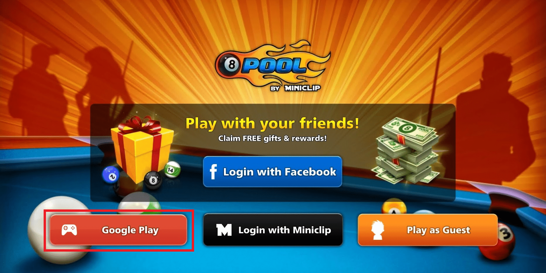 toca la opción de Google Play