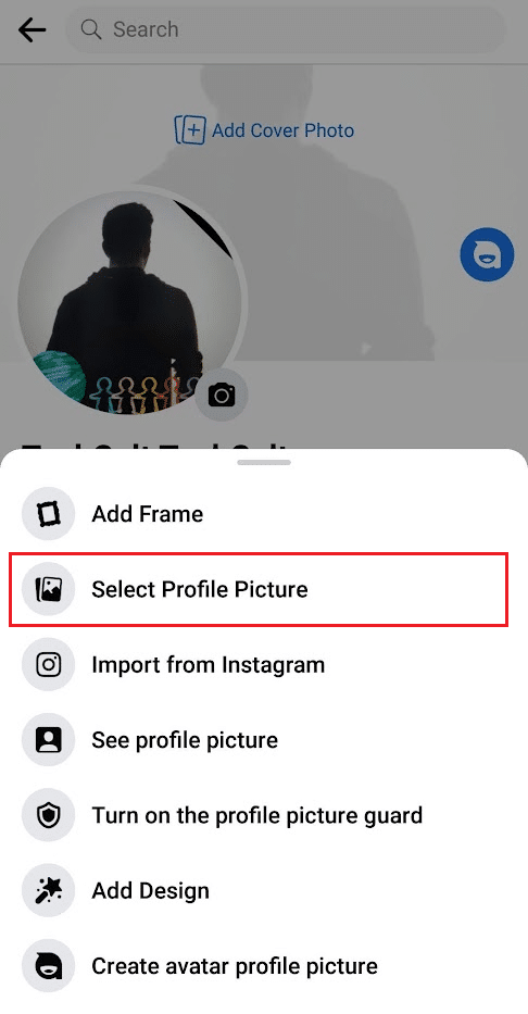 Toque Seleccionar imagen de perfil