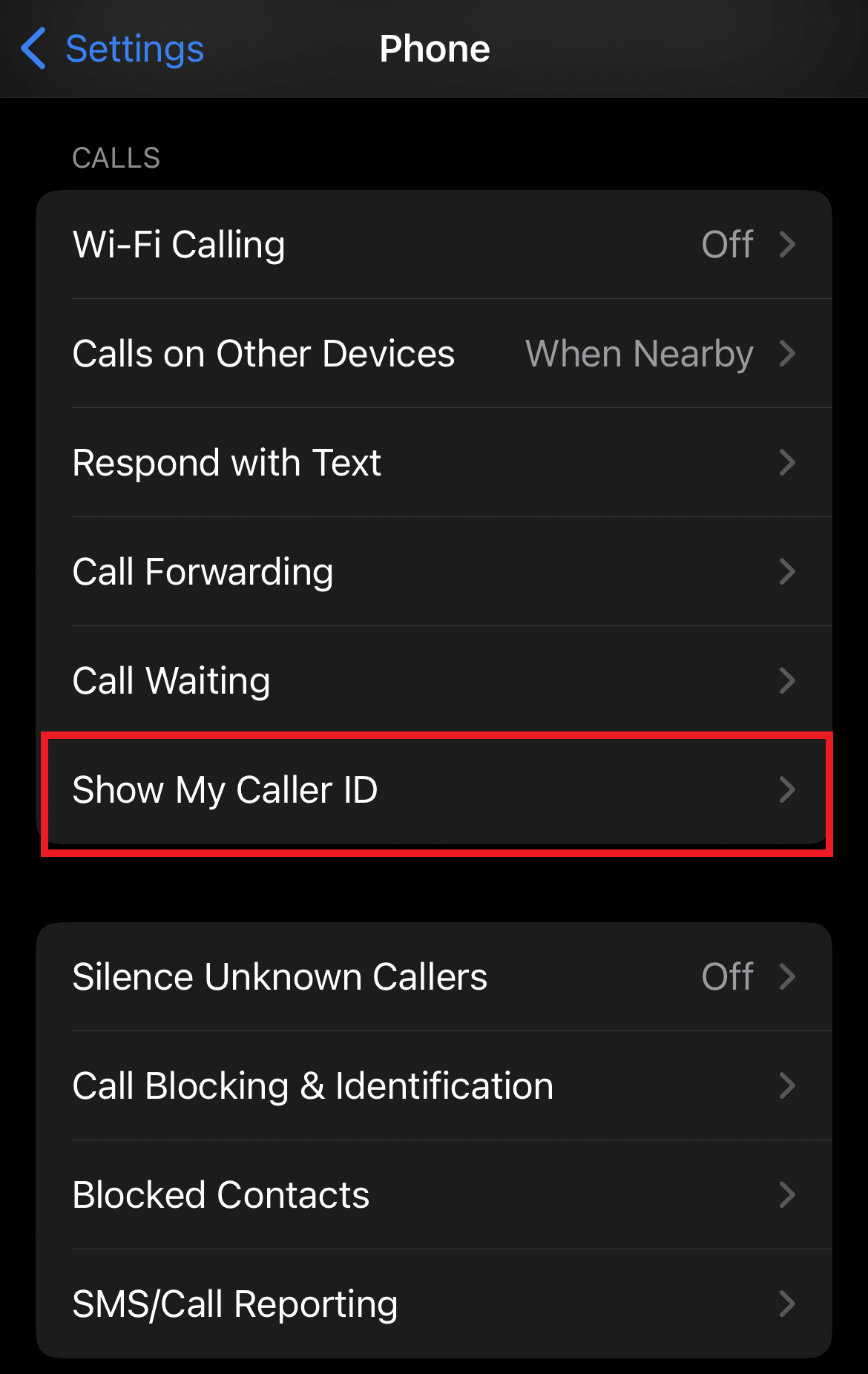 Toca Mostrar mi identificador de llamadas. Cómo saber si tu iPhone está bloqueado sin llamar