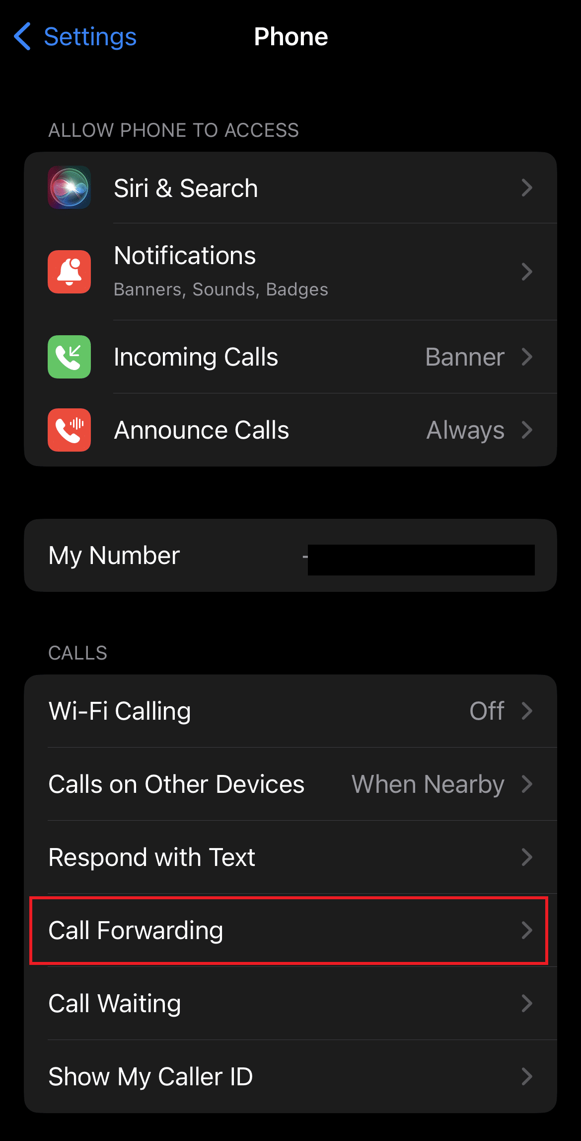   Toque en Desvío de llamadas.  11 formas de arreglar el correo de voz visual no está disponible actualmente