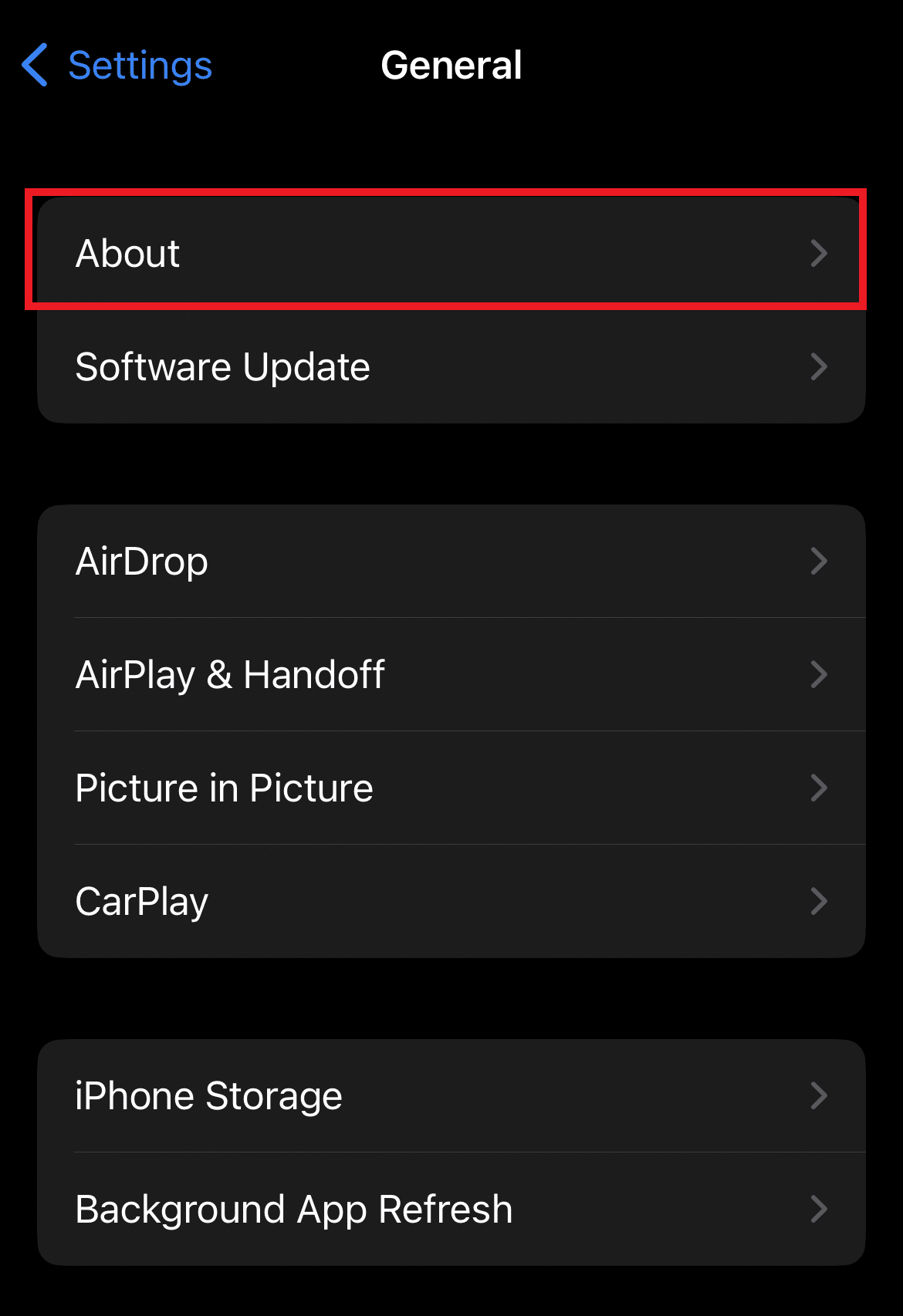 Toca la pestaña Acerca de.  11 formas de arreglar el correo de voz visual no está disponible actualmente