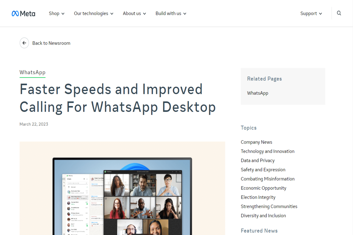 WhatsApp Desktop presenta velocidades más rápidas y llamadas mejoradas