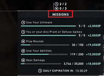 Misiones del juego Valorant
