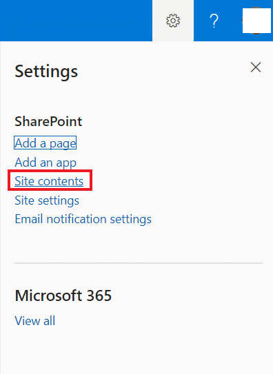 Seleccionar contenidos del sitio 