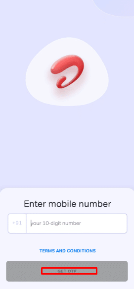 Toque el botón Obtener Otp | Cómo hacer un tono de llamada entrante para Android