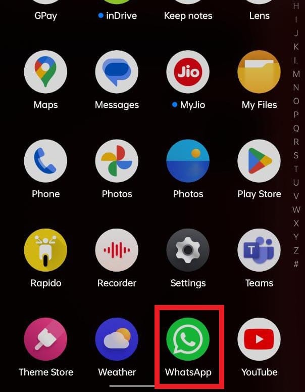 Abre WhatsApp en tu dispositivo