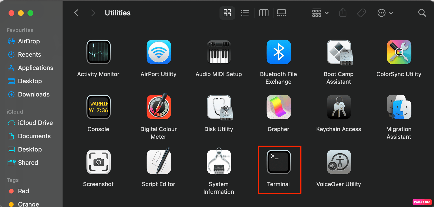 ir a la aplicación de terminal |  permiso para abrir la aplicación Mac