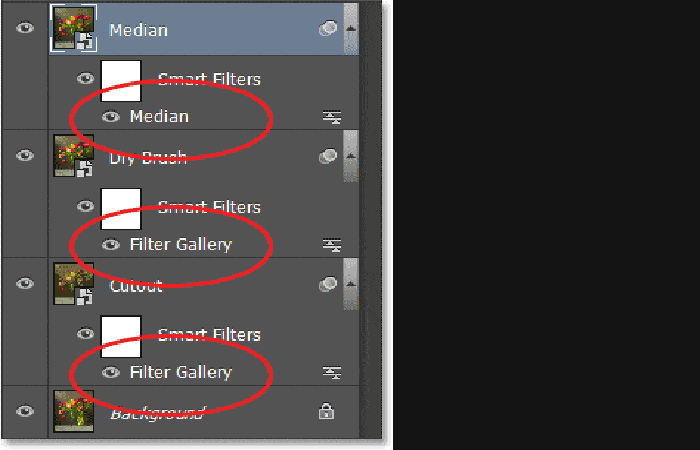 Editar filtros inteligentes