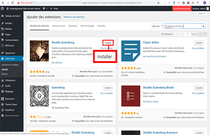 Desactivar Gutenberg