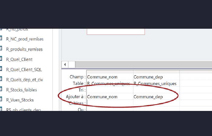 campos Commune_name y Commune_dep,