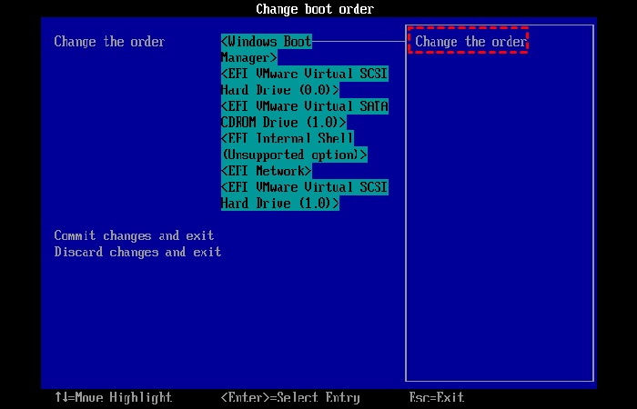 Verificación del orden de inicio
