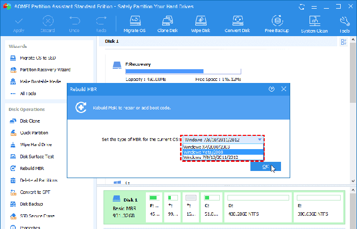 Corrección de la información de arranque