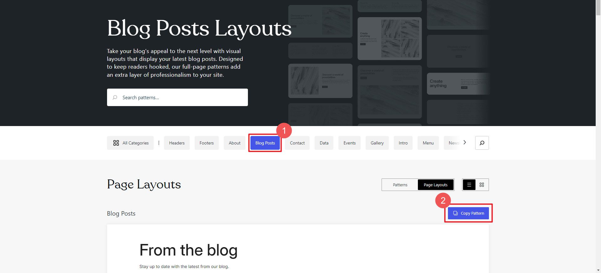 Crear una plantilla de página de plantilla: pasos 1-2