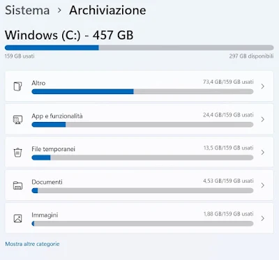 Almacenamiento de Windows 11
