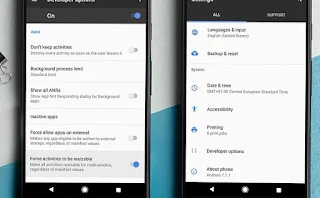 Opciones de desarrollador