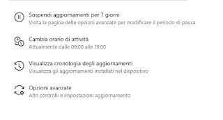 Opciones de actualización