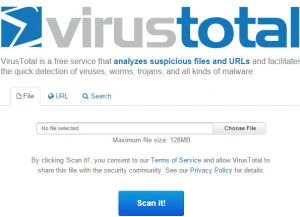 comprobar archivos en línea