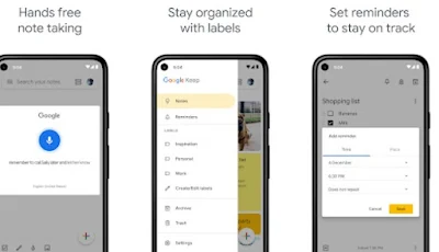 Aplicación Google Keep Mantener Google