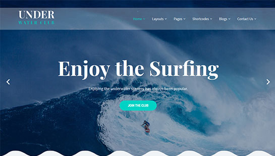 Temas de WordPress para barcos para empresas marítimas y de yates tema submarino de WordPress